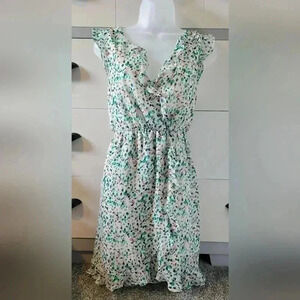 Annabella Confetti Splashed Cross Front Mini dress Size Large